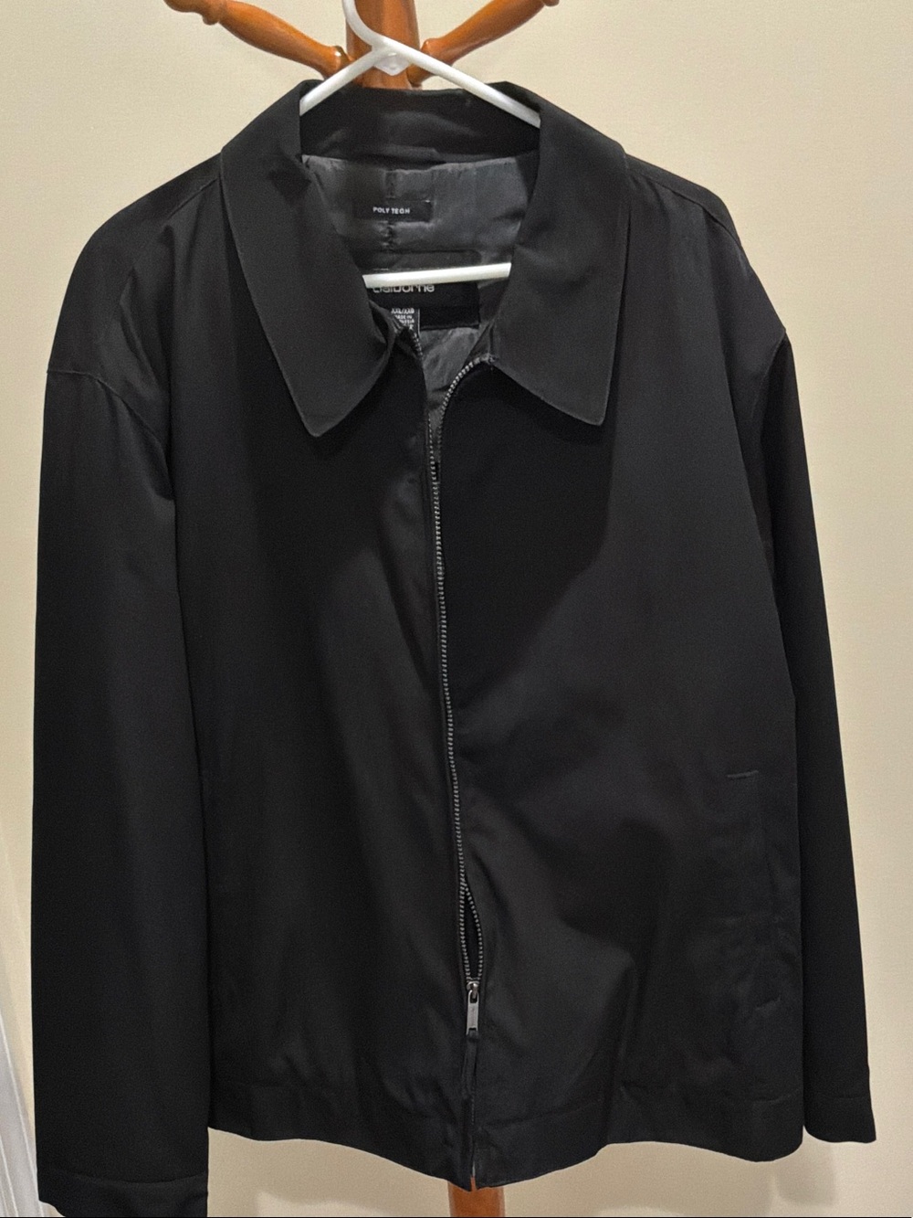 Claiborne Black Lightweight Zip Jacket quilted insulated size XXL/XXG